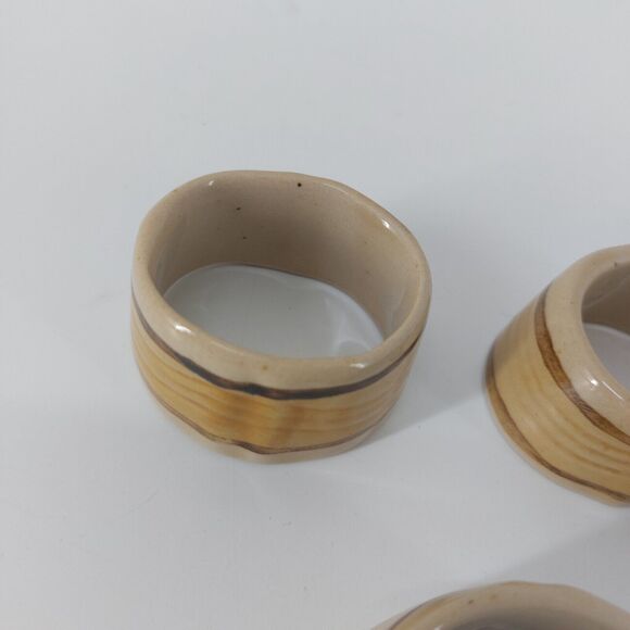 Ceramic Napkin Rings Hand painted Dinner Table Home Decor - Picture 3 of 7